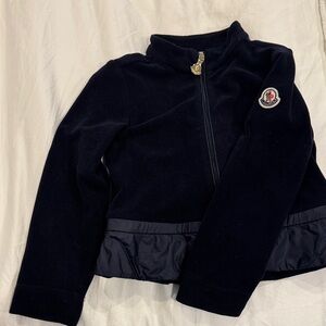 Moncler Kids Dark Blue navy fleece sweater Jacket